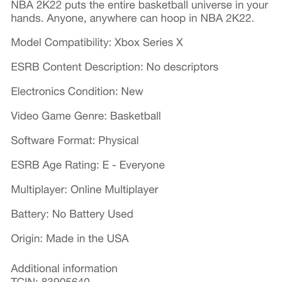 NBA 2K22 XBOX SERIES X NEW VIDEO GAME GAMER SPORTS - Picture 3 of 7